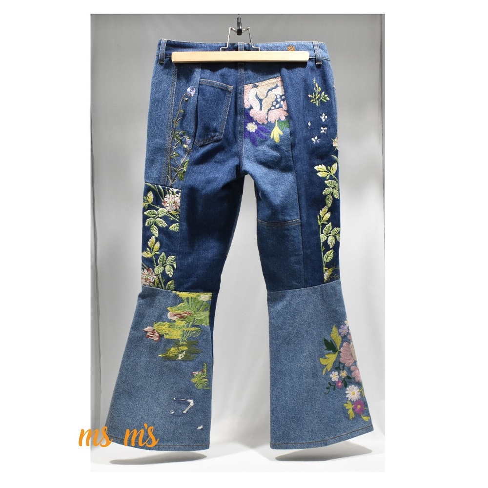 NWT Alexander McQueen Floral Embroidered JEAN 4 - Picture 5 of 10